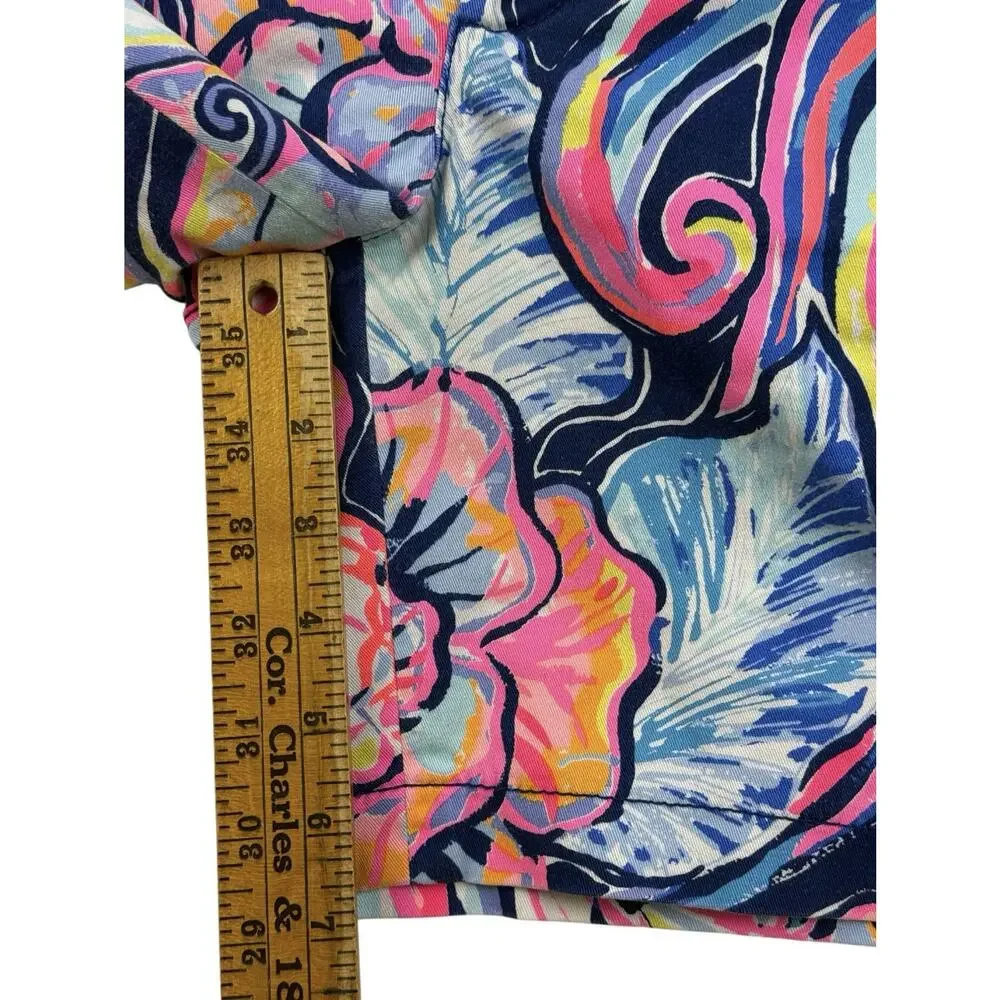Lilly Pulitzer Shorts Nauti Navy Boho Bateau Womens 4 Cotton Stretch 7